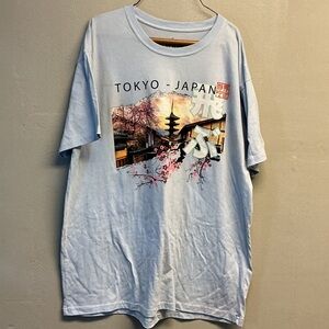 Vibe Tokyo Japan Graphic T-Shirt - Light Blue xl 0159